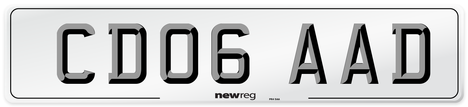 CD06 AAD Number Plate from New Reg